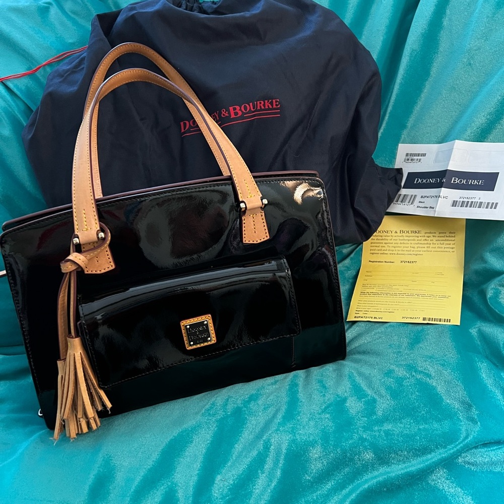 Authentic Dooney & Bourke Patent Leather Handbag
